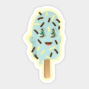 Blue Ice Cream Sticker